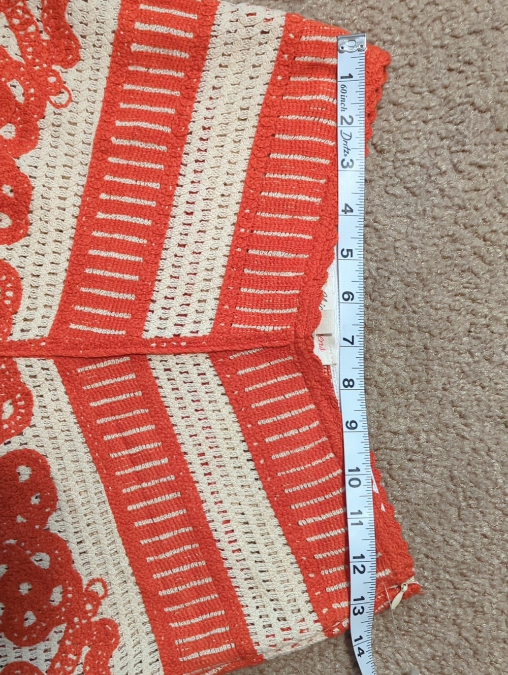 High Waist Crochet Knit Shorts in Orange & Cream - Picture 10 of 11